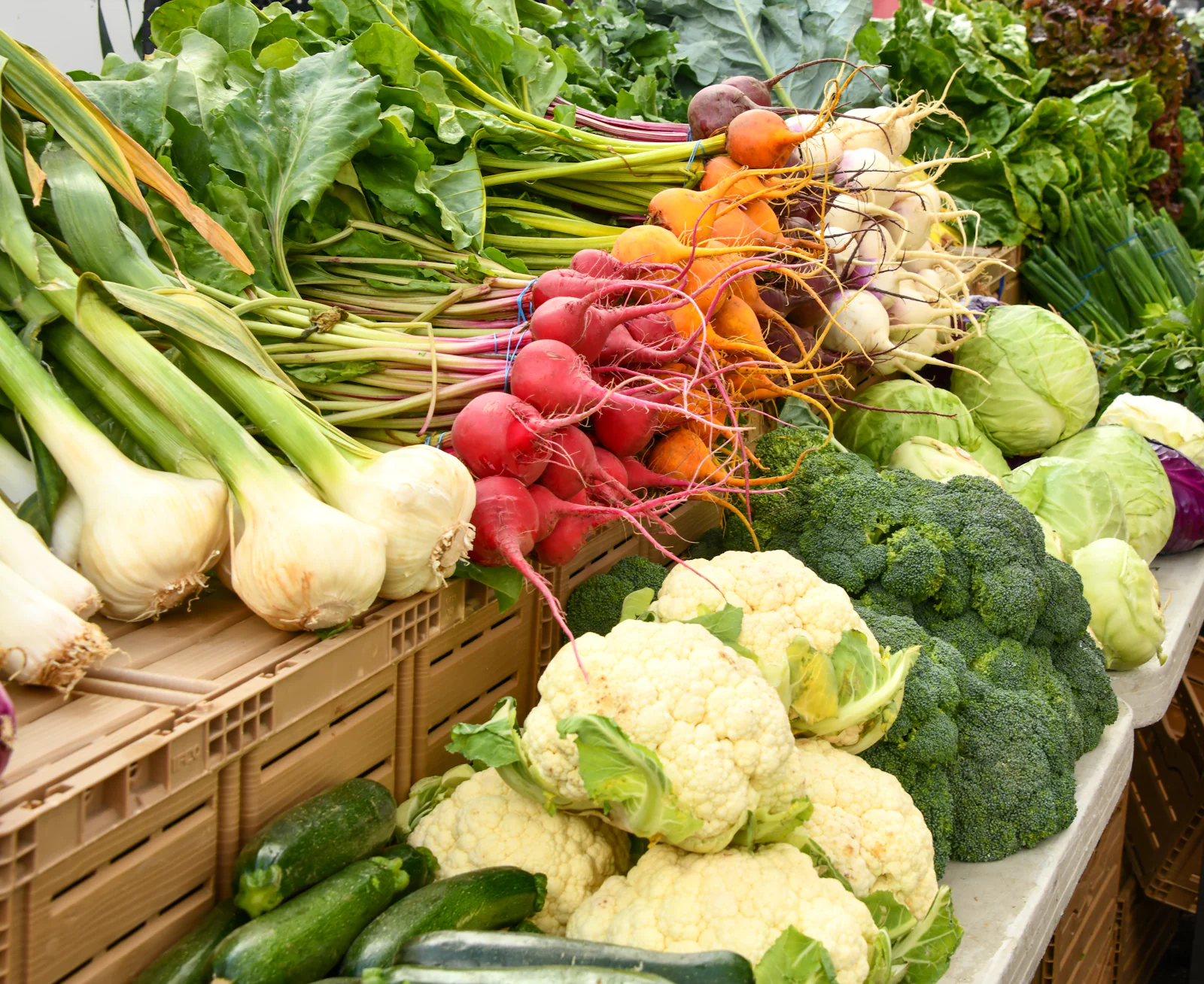 Fresh vegetables at a farmers’ market